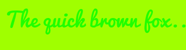 Image with Font Color 20FF00 and Background Color A0FF00